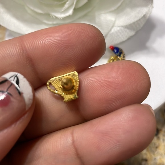 Mix Matched Blue Tea Time Cup Studs - Picture 11 of 12